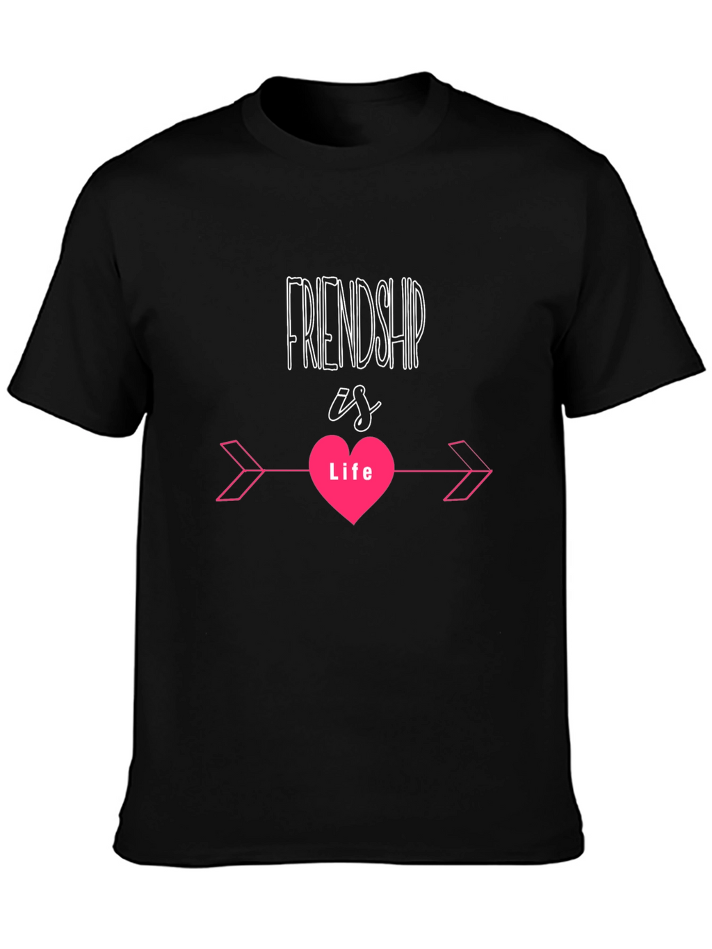Friendship is Life Black T-Shirt