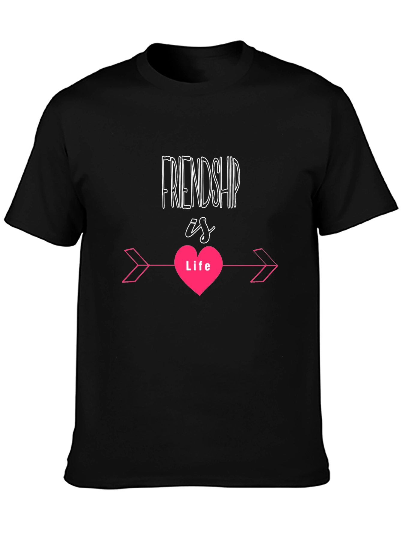 Friendship is Life Black T-Shirt