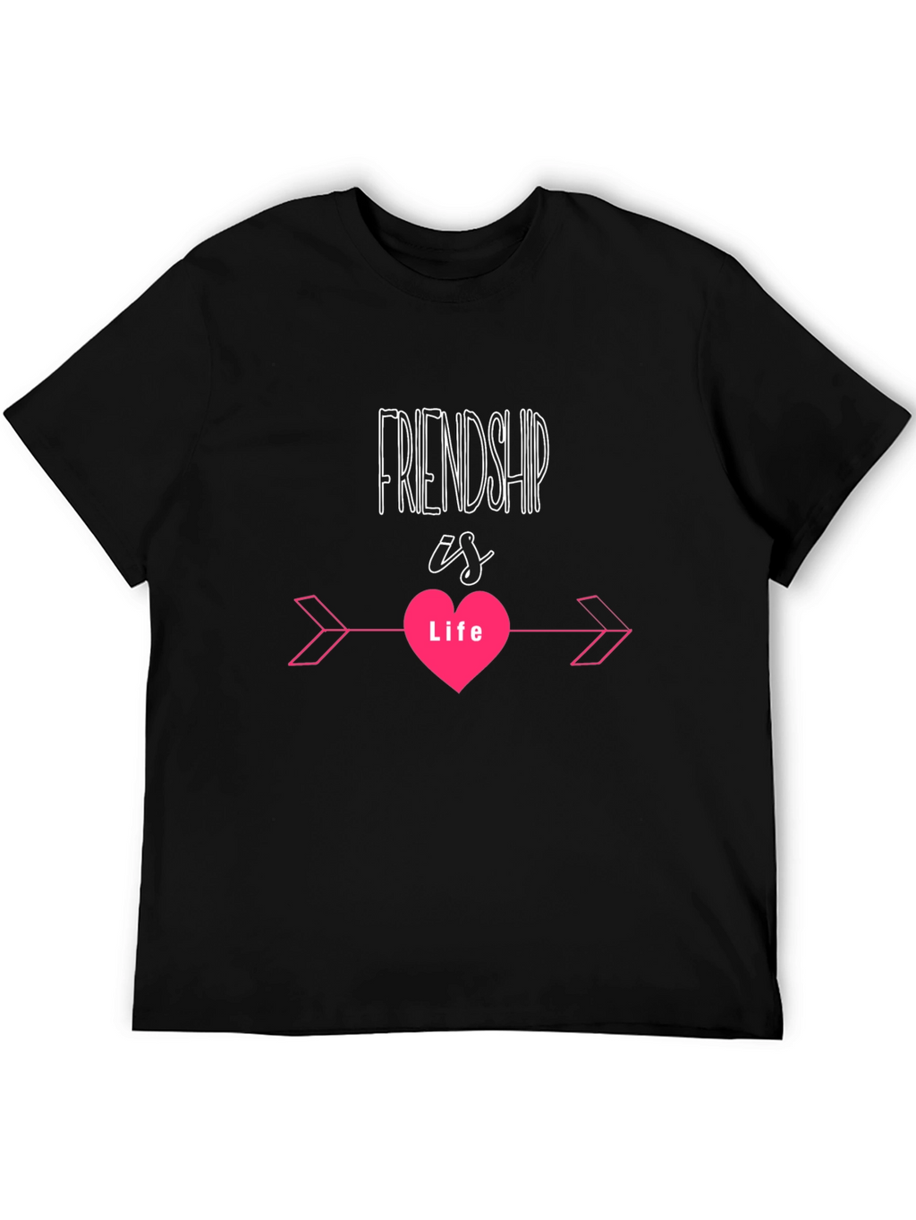 Friendship is Life Black T-Shirt