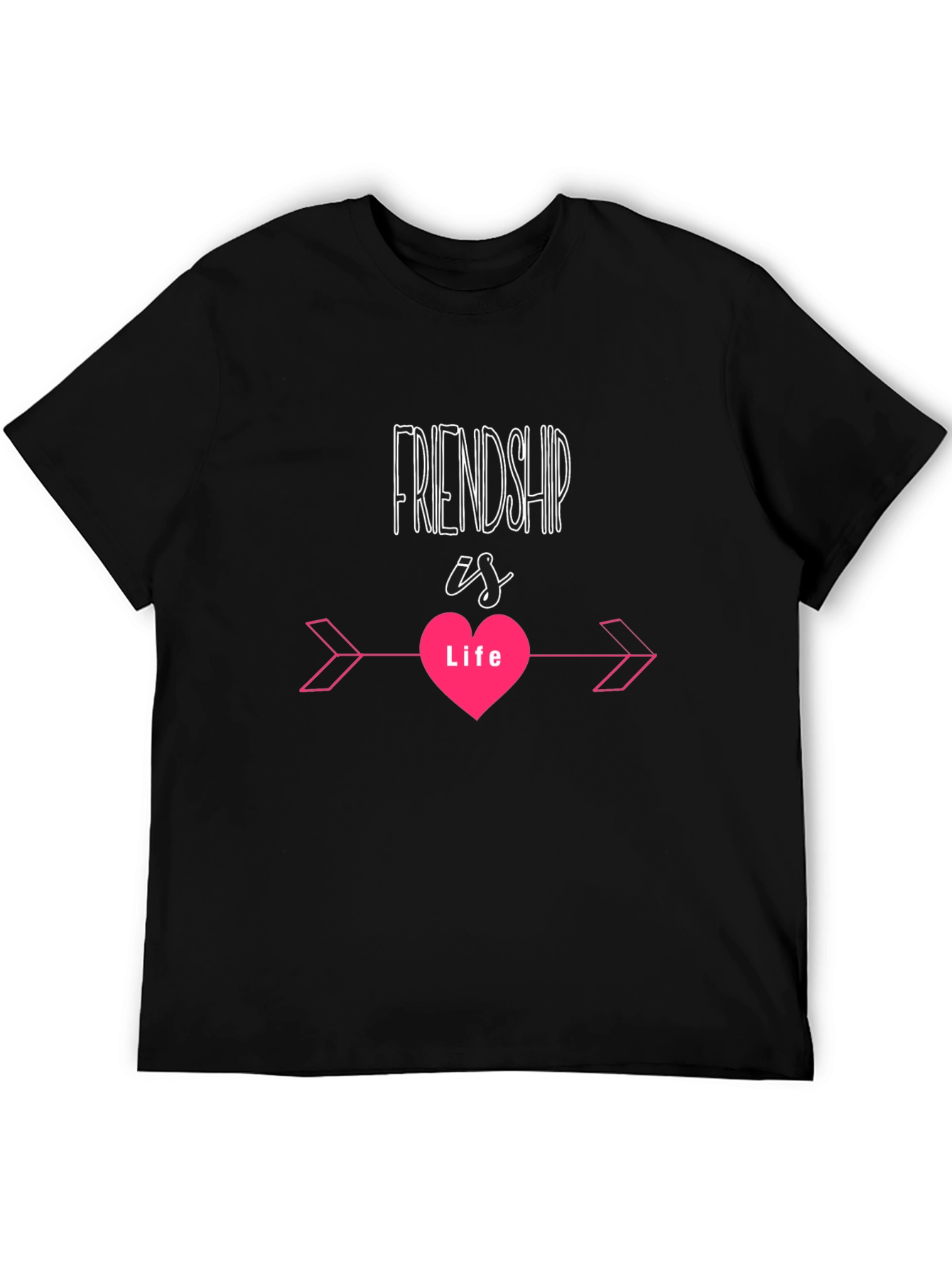 Friendship is Life Black T-Shirt