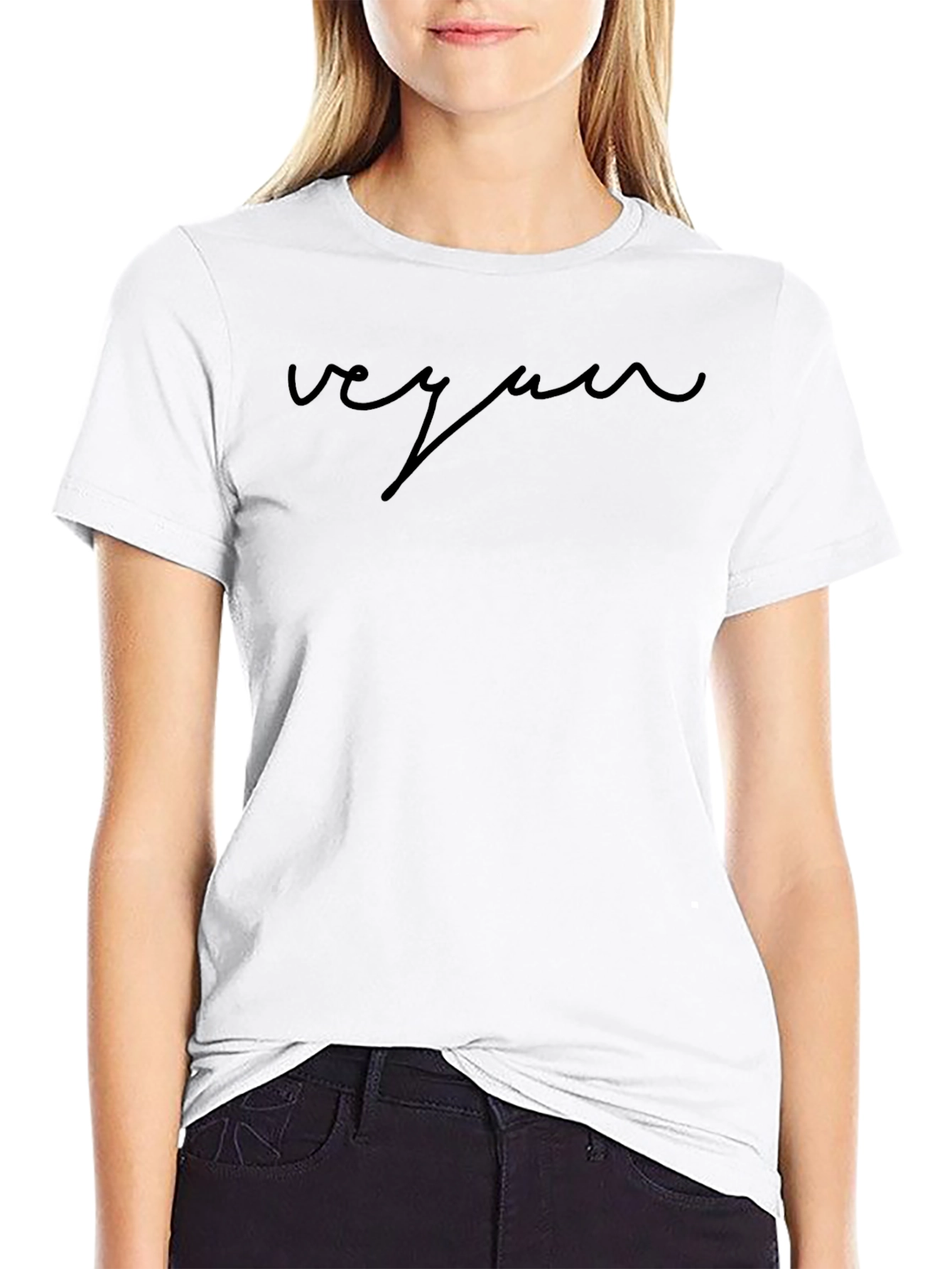 Vegan Script T-Shirt - Stylish & Comfortable