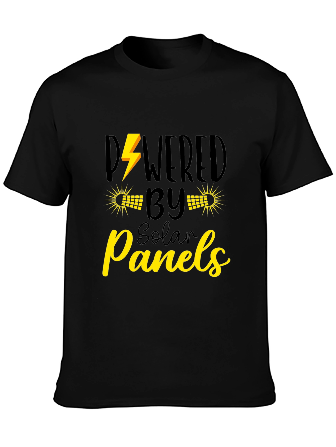 Powered by Solar Panels Graphic Tee - Eco Friendly Shirt