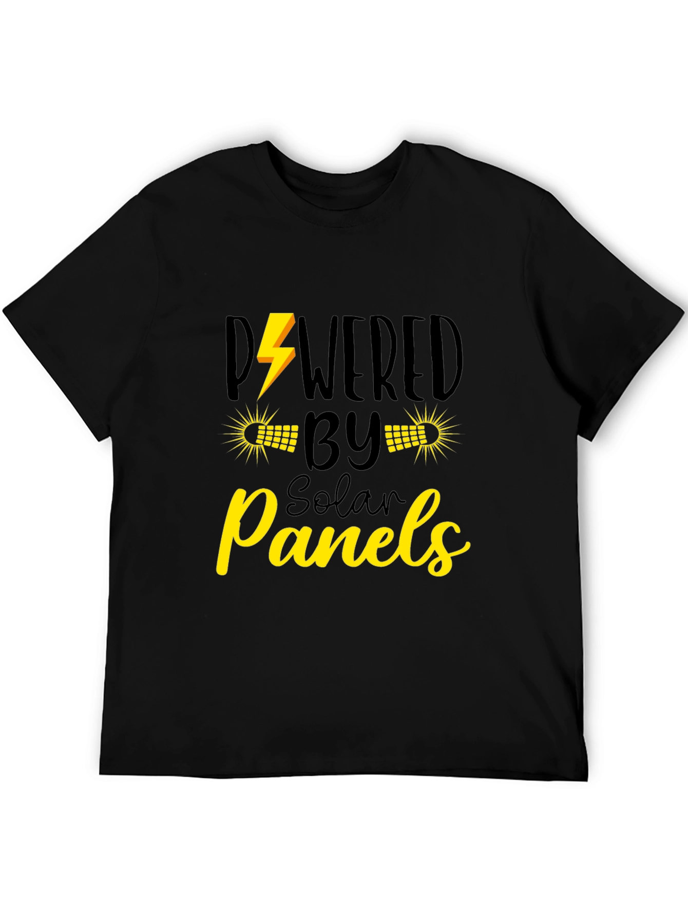 Powered by Solar Panels Graphic Tee - Eco Friendly Shirt