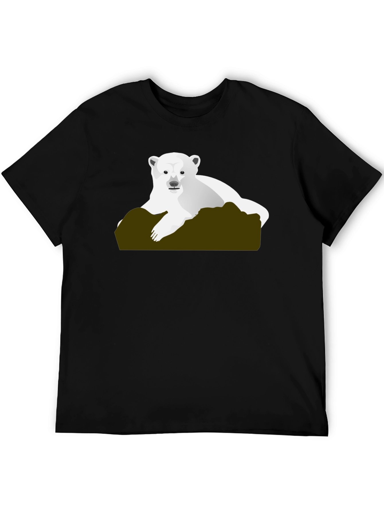 Polar Bear Graphic Tee - Black Cotton T-Shirt