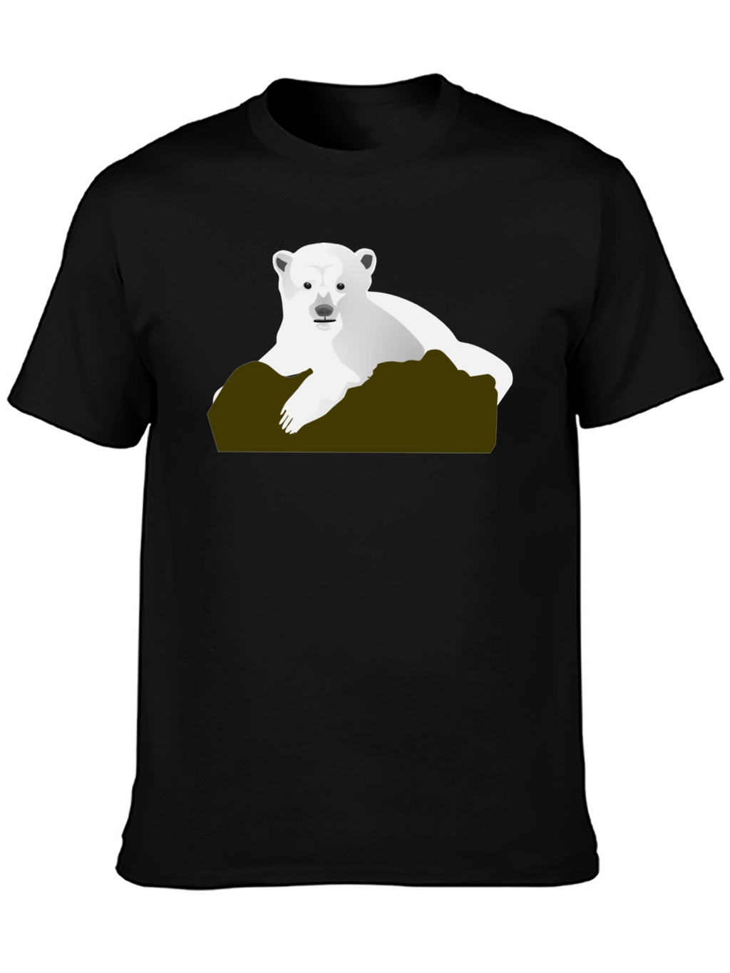 Polar Bear Graphic Tee - Black Cotton T-Shirt