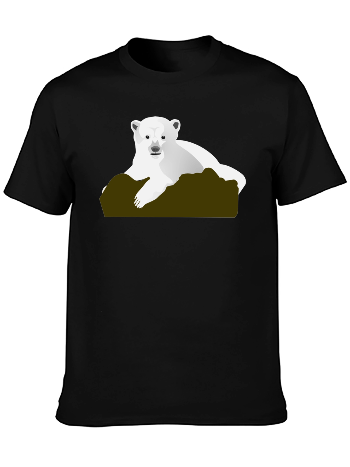 Polar Bear Graphic Tee - Black Cotton T-Shirt
