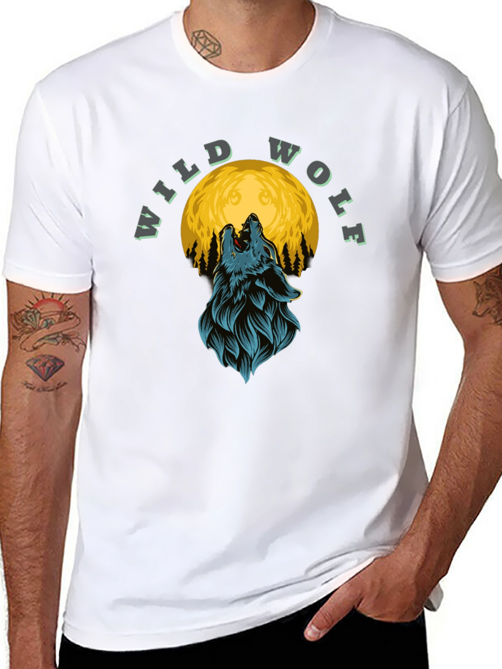 Wild Wolf Moon Graphic T-Shirt