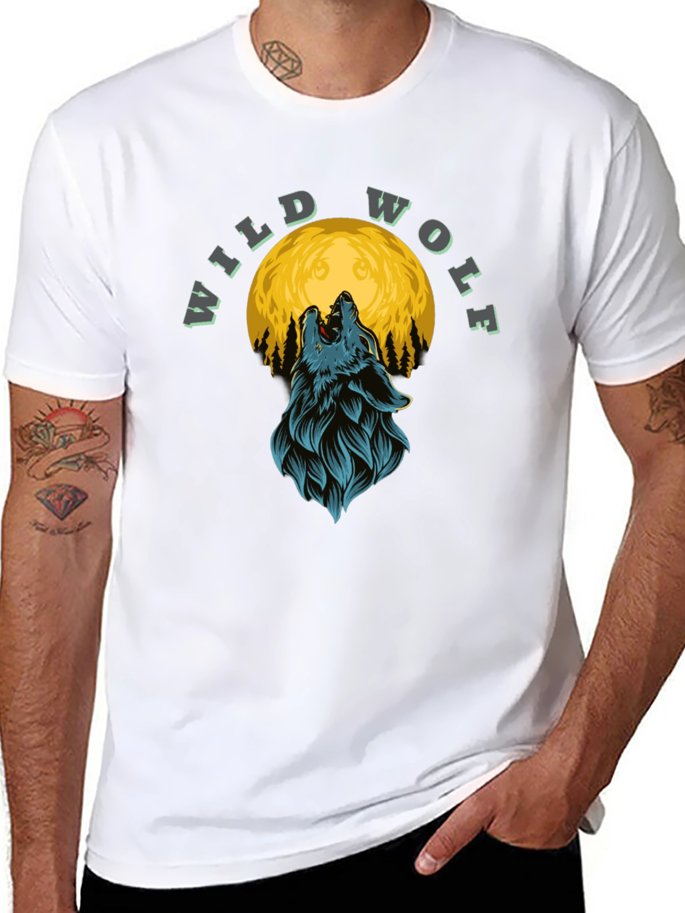 Wild Wolf Moon Graphic T-Shirt