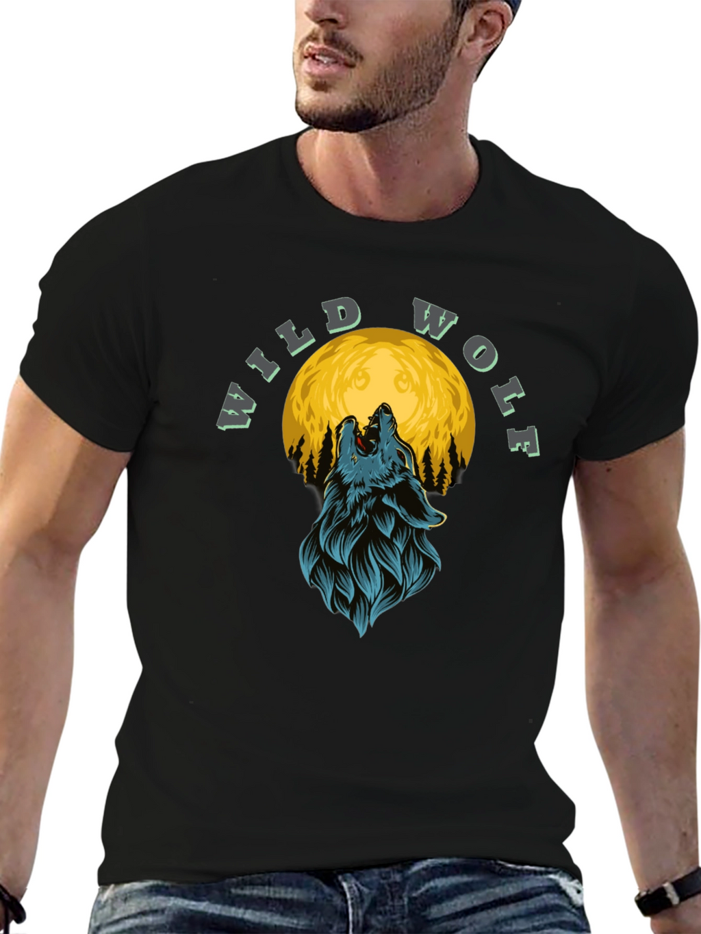 Wild Wolf Moon Graphic T-Shirt