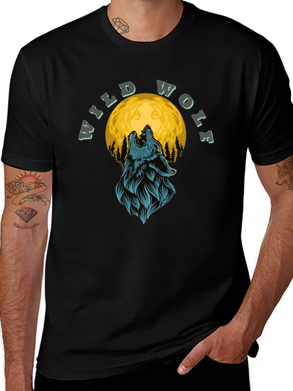 Wild Wolf Moon Graphic T-Shirt