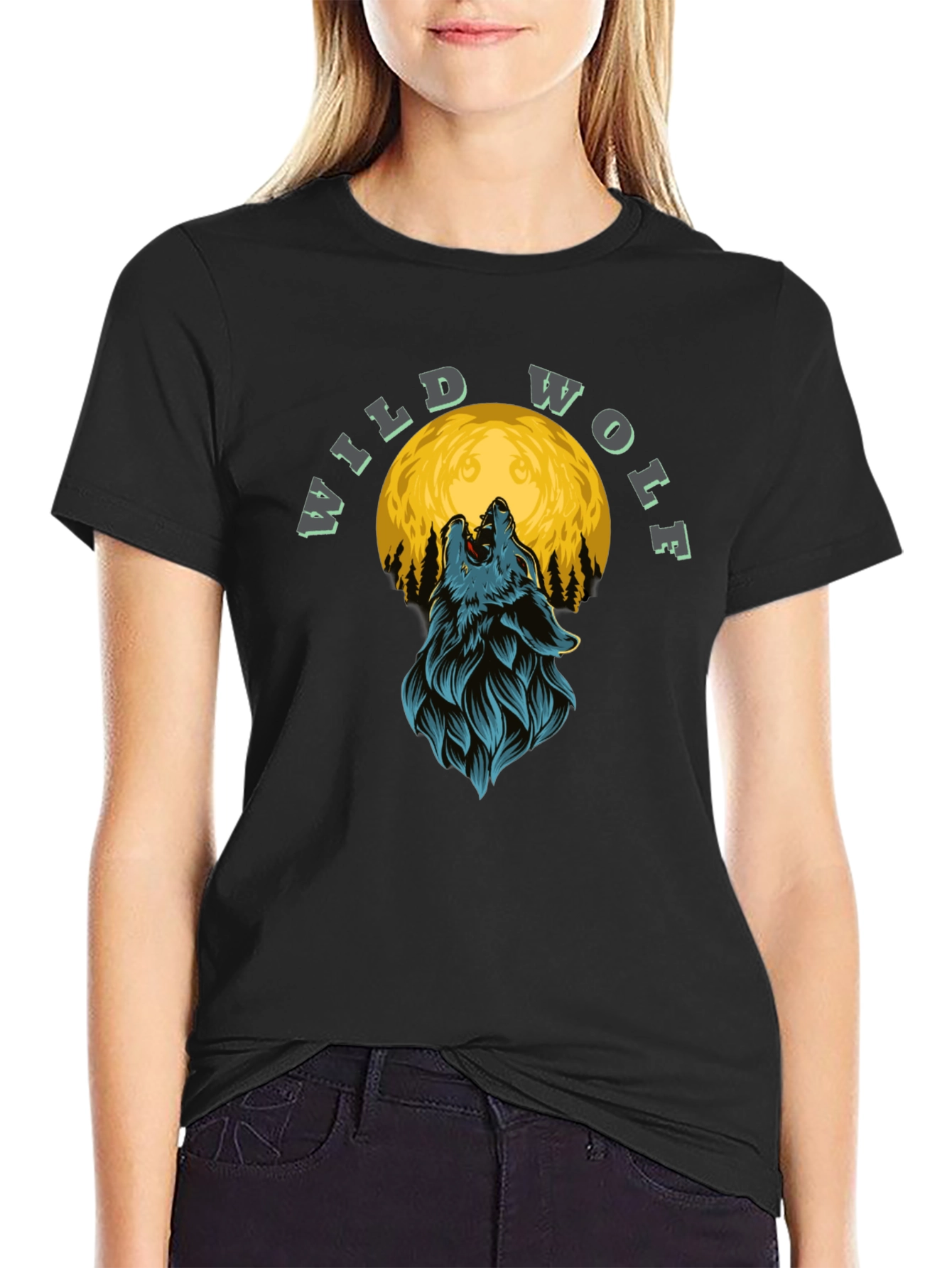 Wild Wolf Moon Graphic T-Shirt