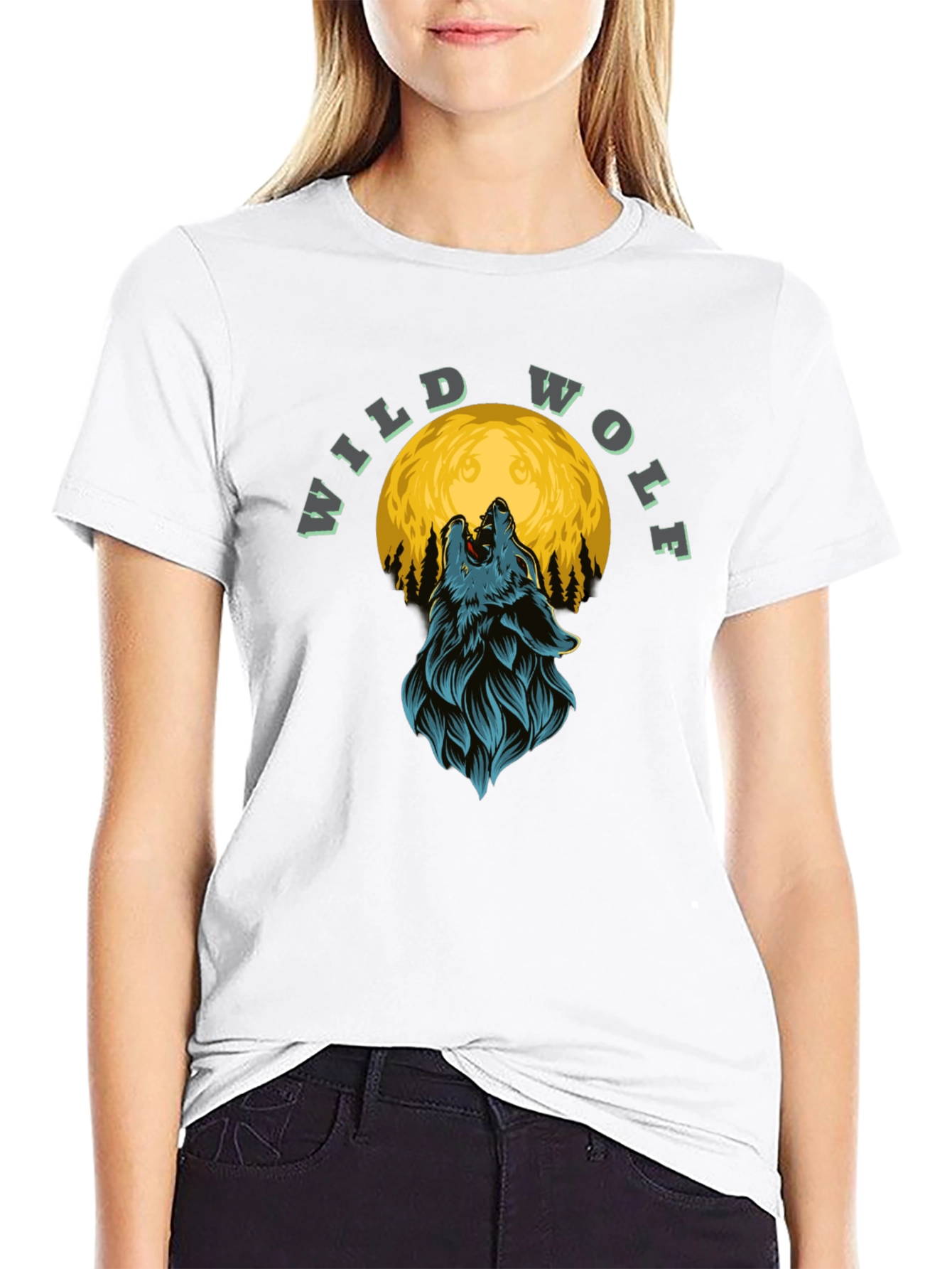 Wild Wolf Moon Graphic T-Shirt