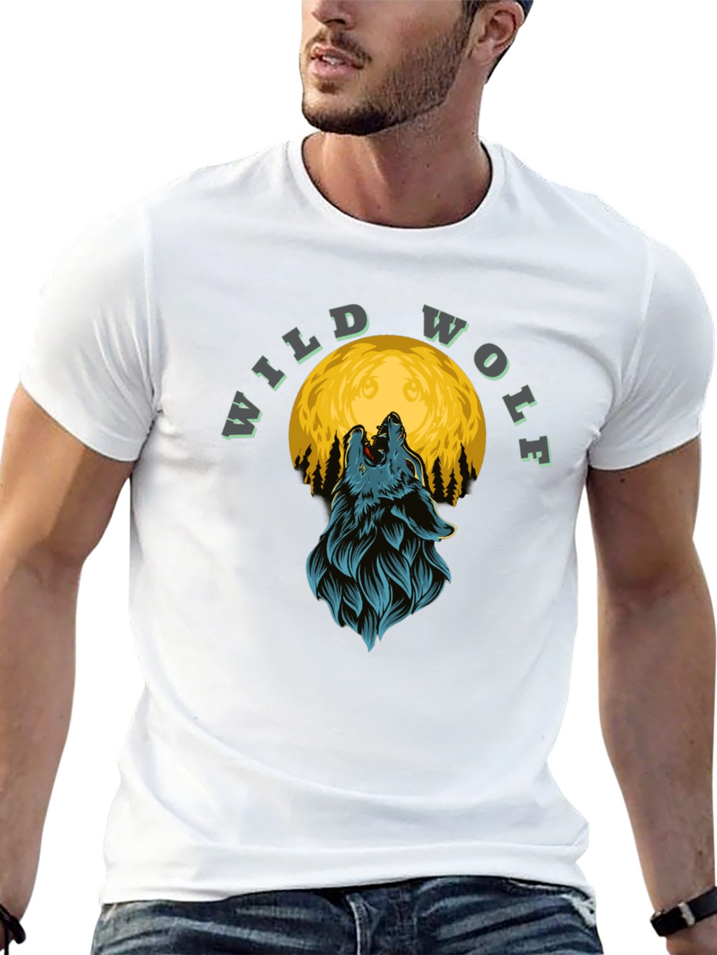 Wild Wolf Moon Graphic T-Shirt