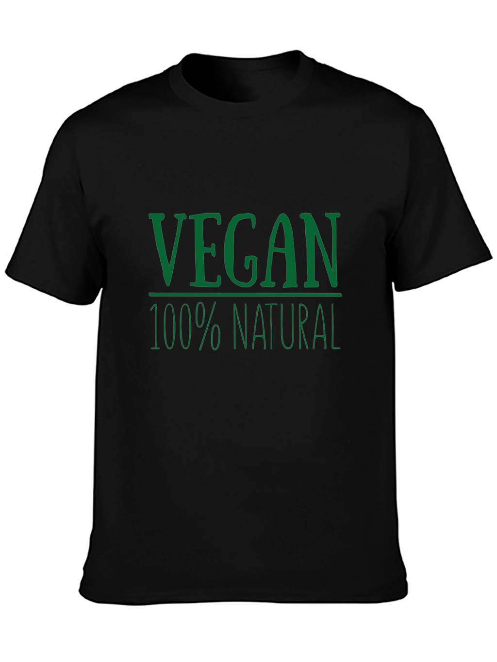Vegan 100% Natural Graphic T-Shirt - Black