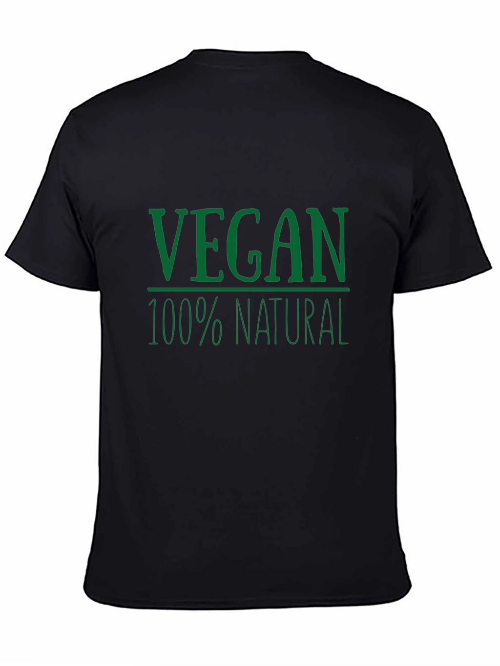 Vegan 100% Natural Graphic T-Shirt - Black
