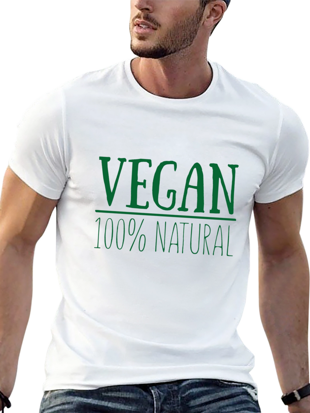 Vegan 100% Natural Graphic T-Shirt - Black