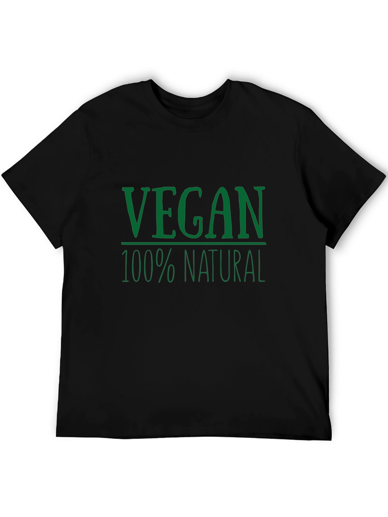 Vegan 100% Natural Graphic T-Shirt - Black