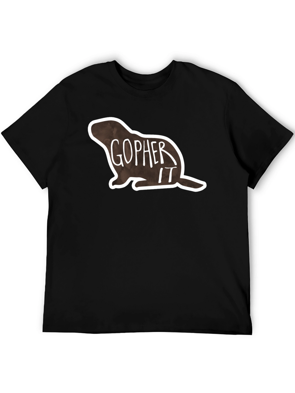 Gopher It Graphic Tee - Black Cotton T-Shirt