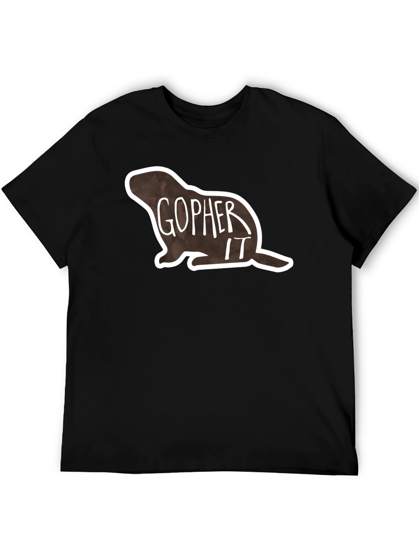 Gopher It Graphic Tee - Black Cotton T-Shirt