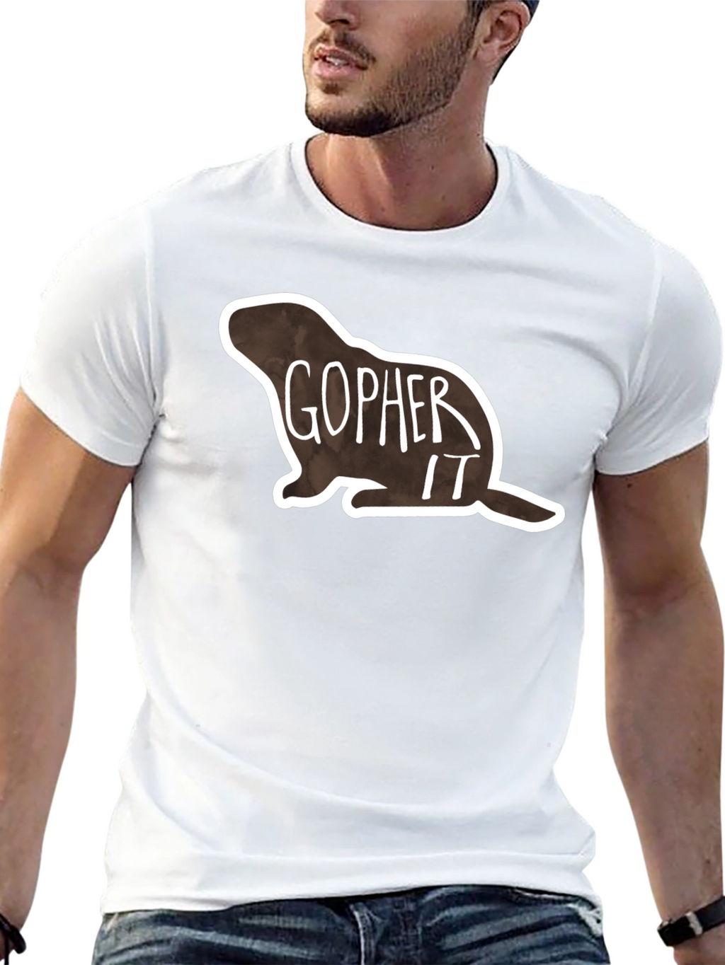 Gopher It Graphic Tee - Black Cotton T-Shirt