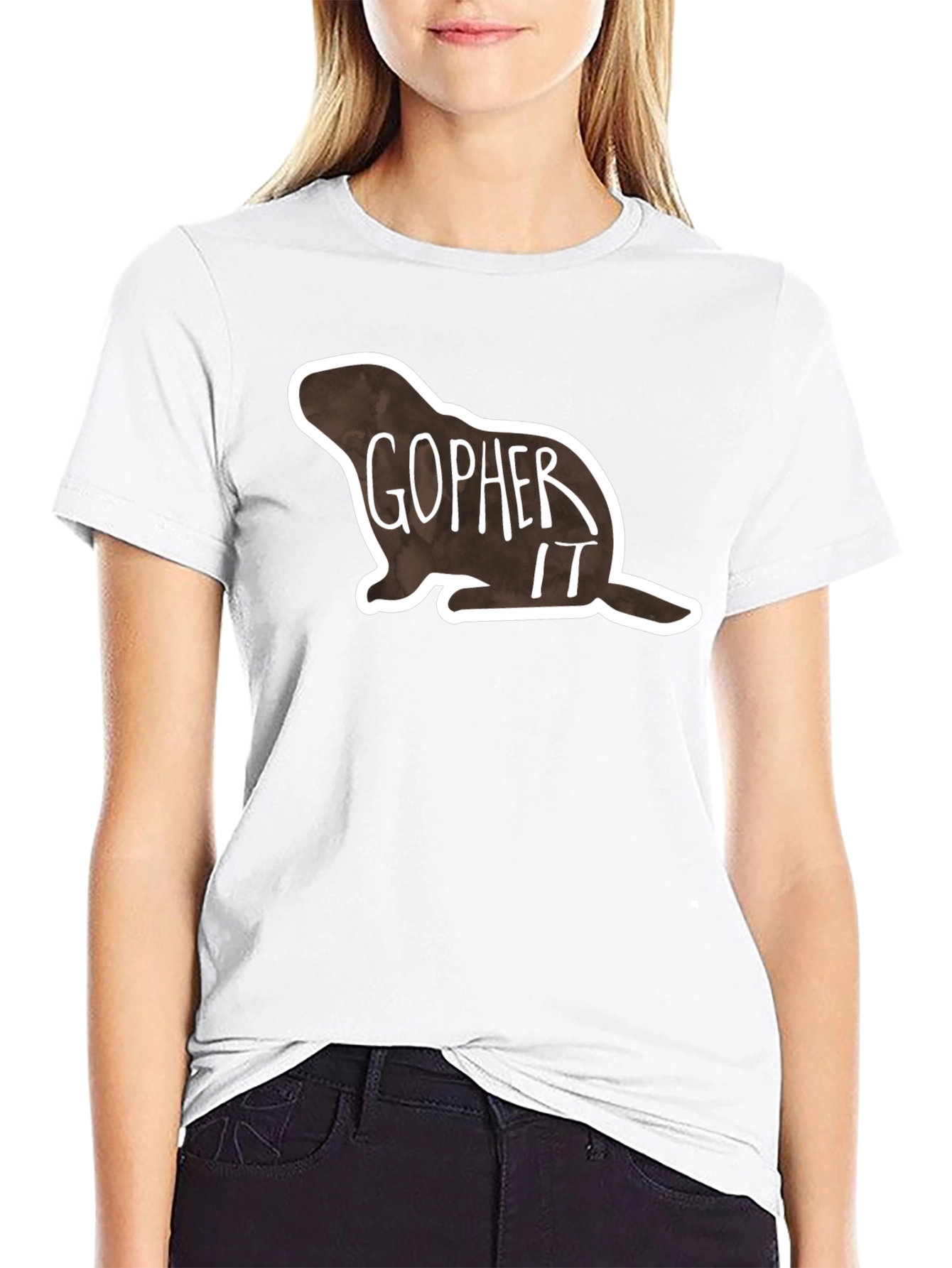 Gopher It Graphic Tee - Black Cotton T-Shirt