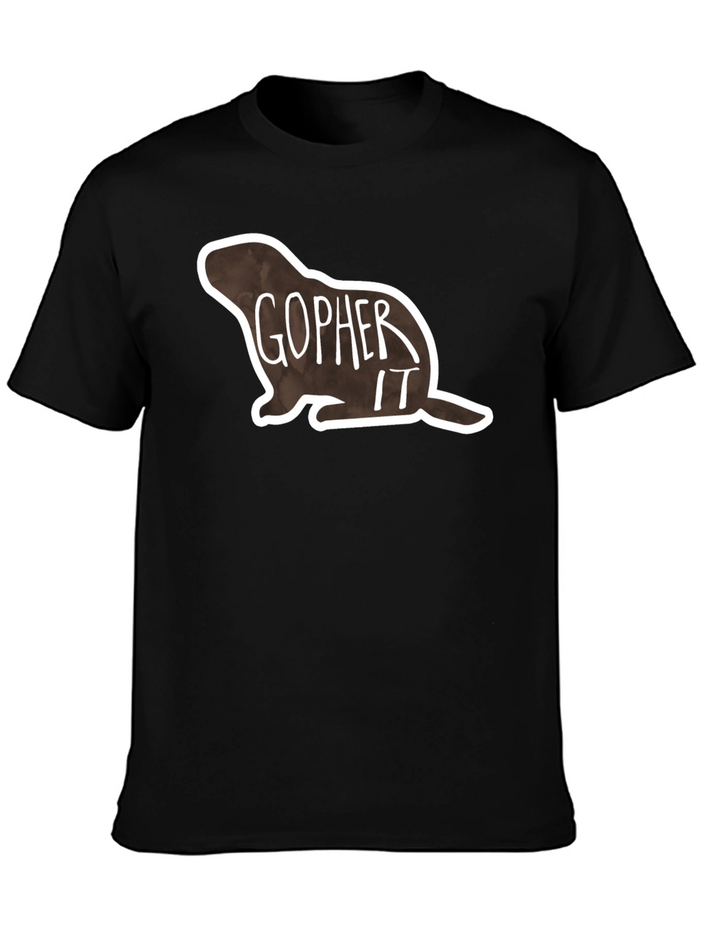 Gopher It Graphic Tee - Black Cotton T-Shirt