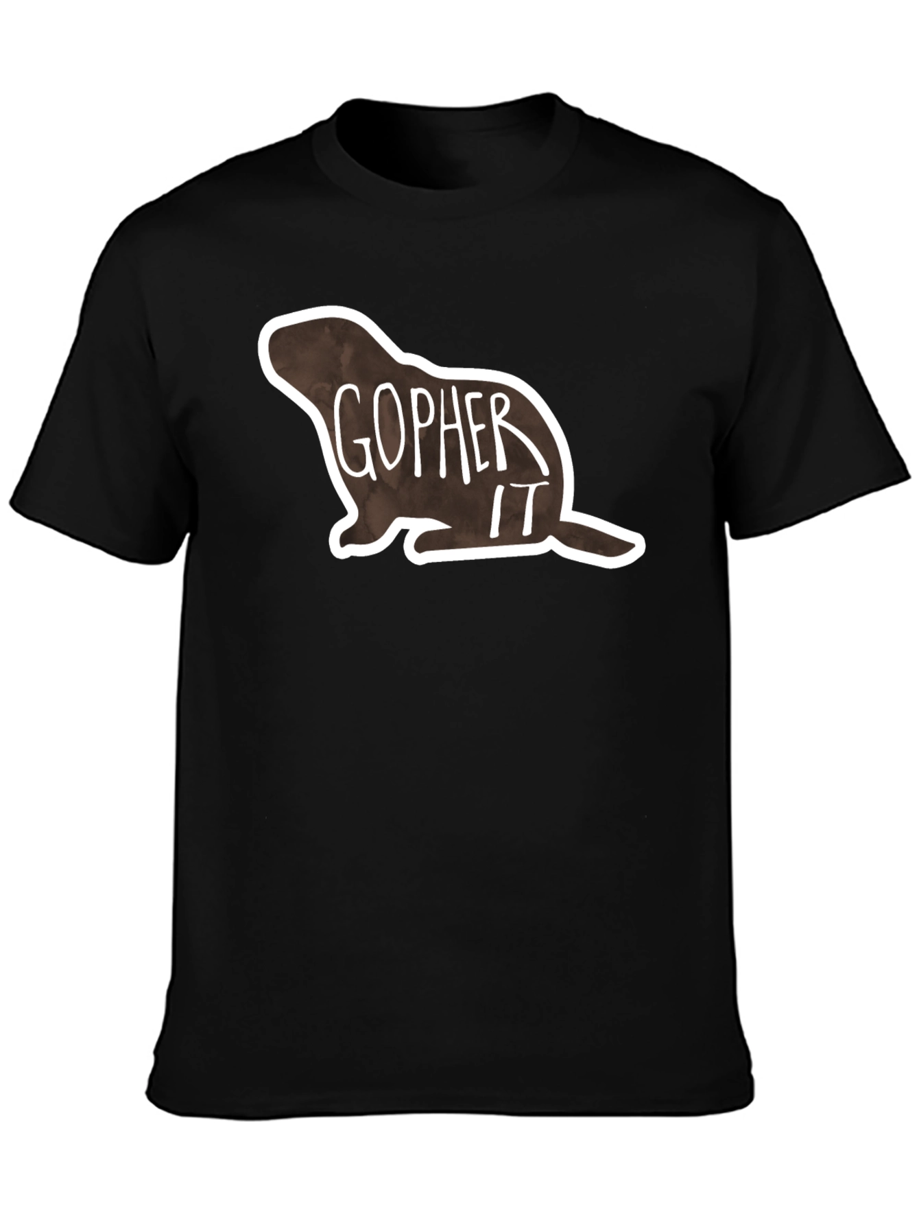 Gopher It Graphic Tee - Black Cotton T-Shirt