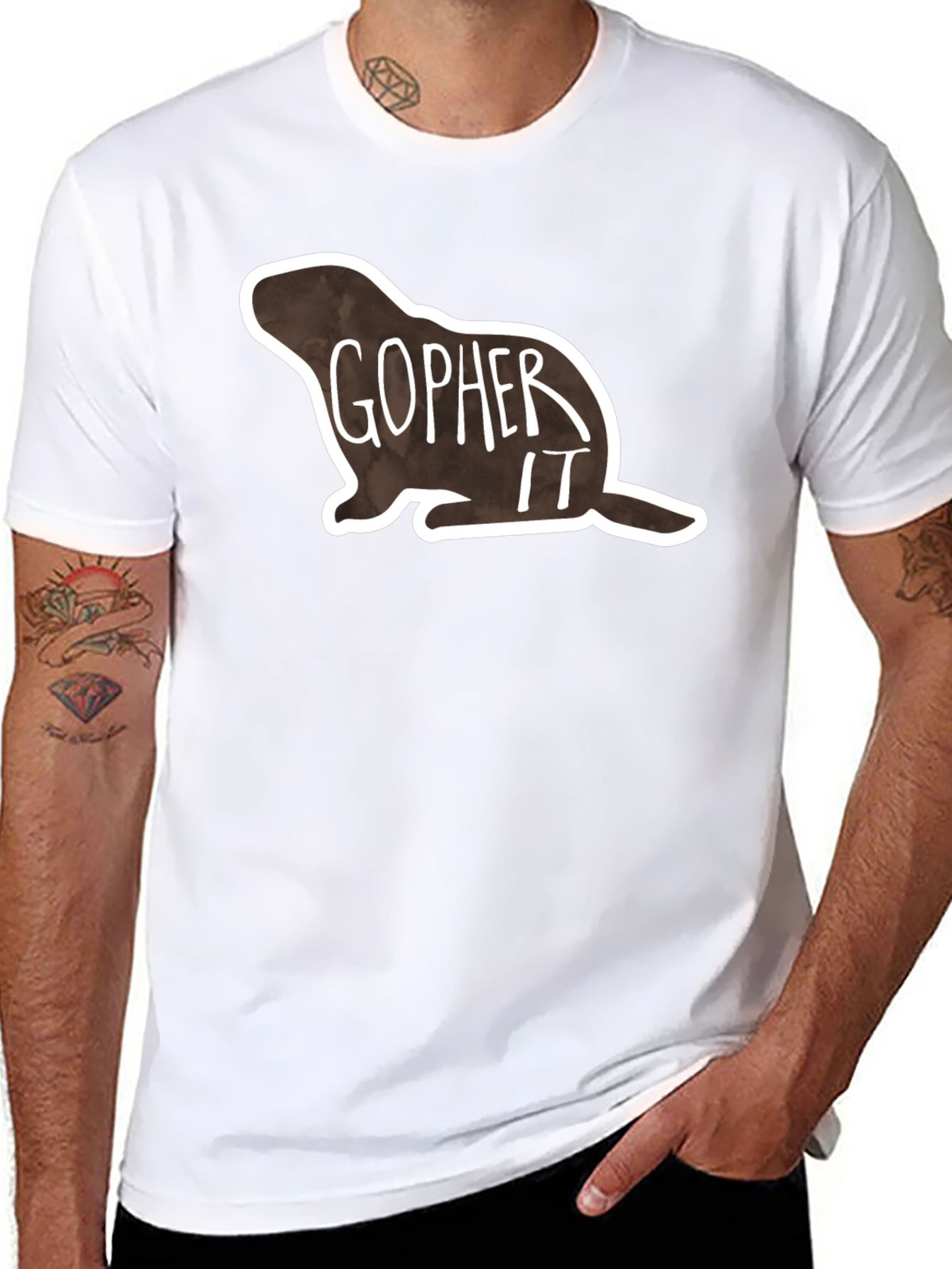 Gopher It Graphic Tee - Black Cotton T-Shirt