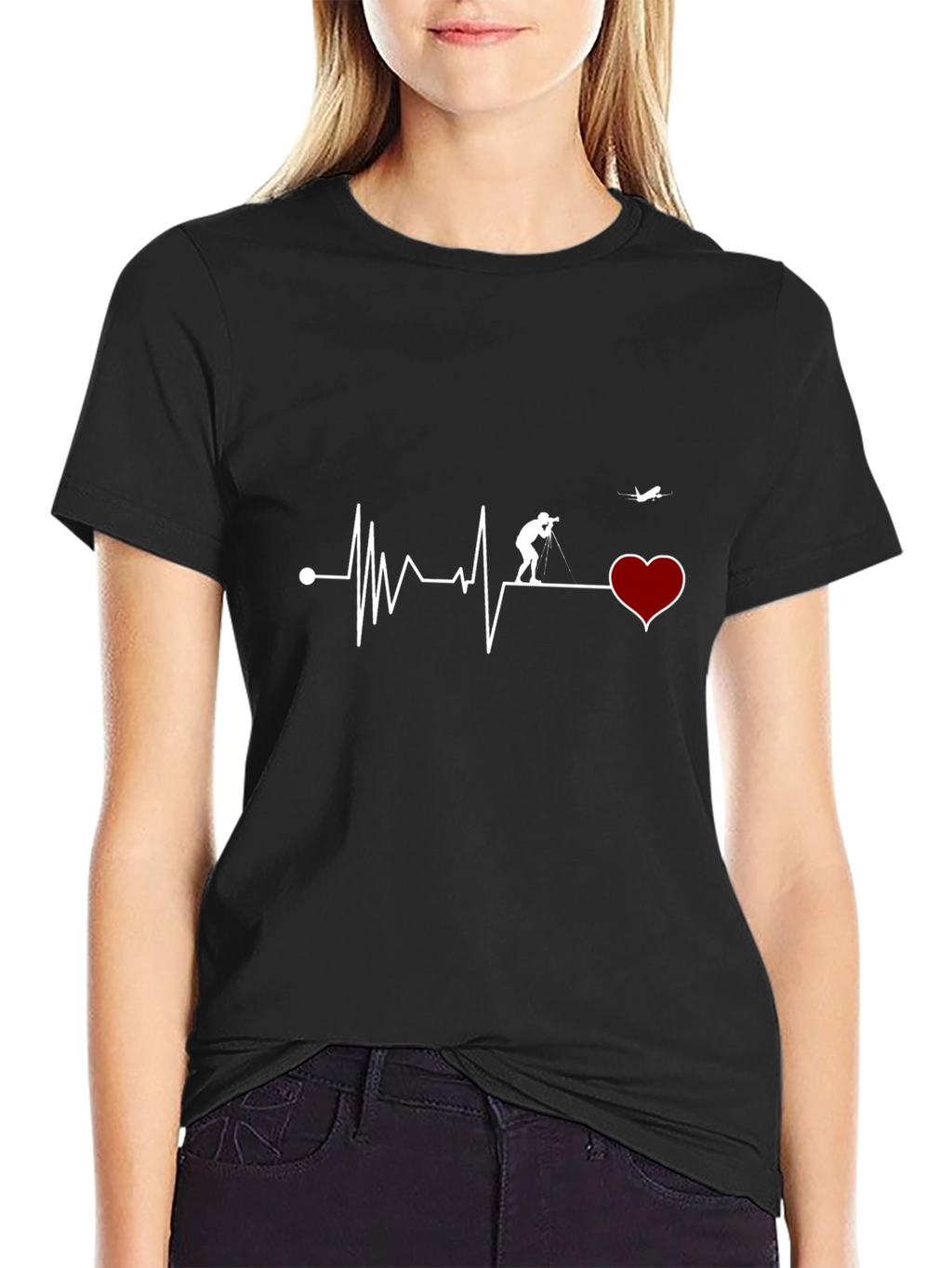 Heartbeat Photographer T-Shirt - Black