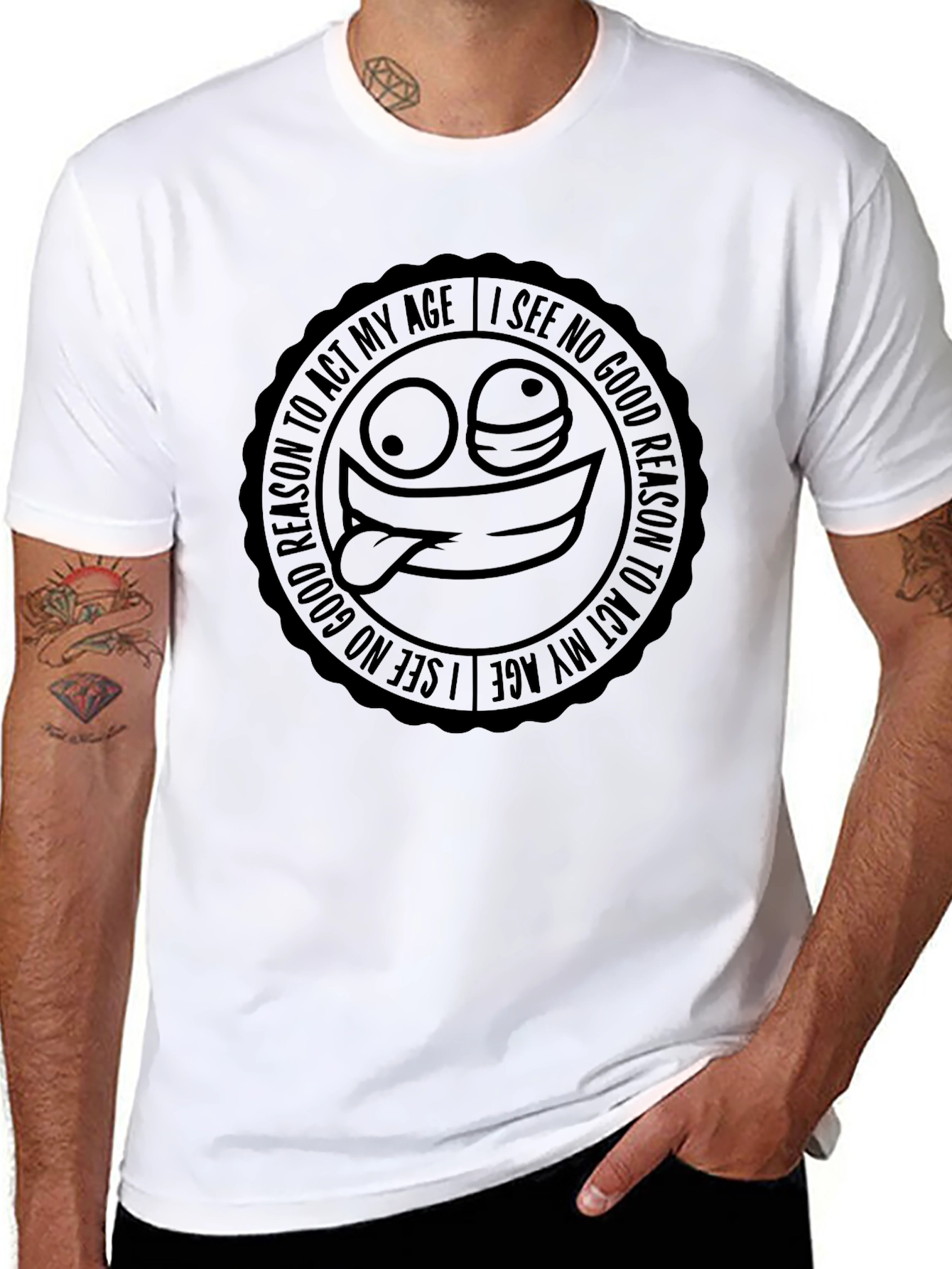 Funny No Reason to Act My Age Graphic Tee
