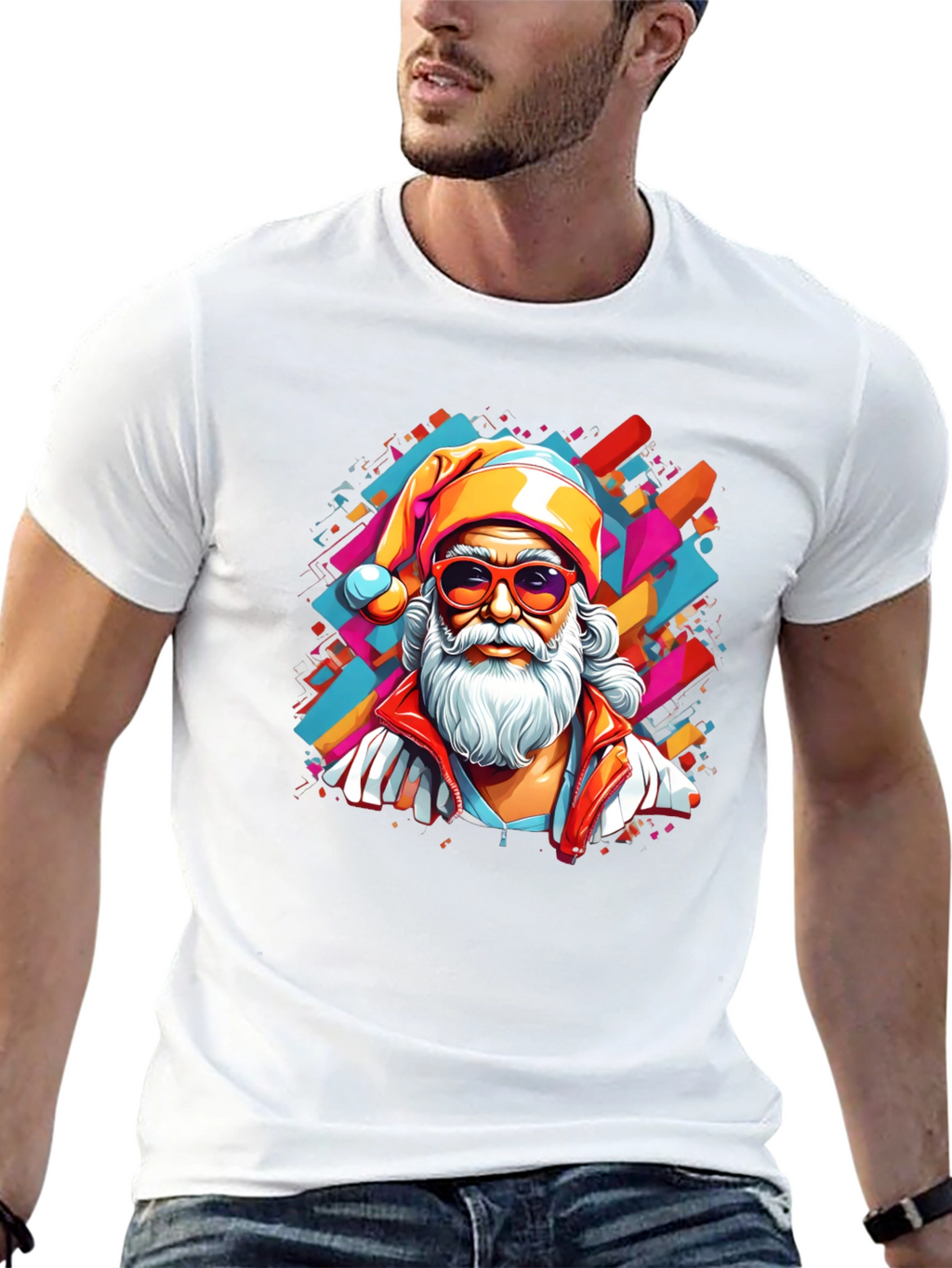 Cool Santa Graphic Tee - Black