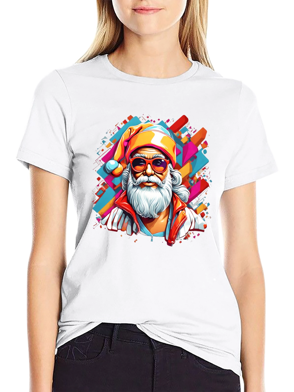 Cool Santa Graphic Tee - Black