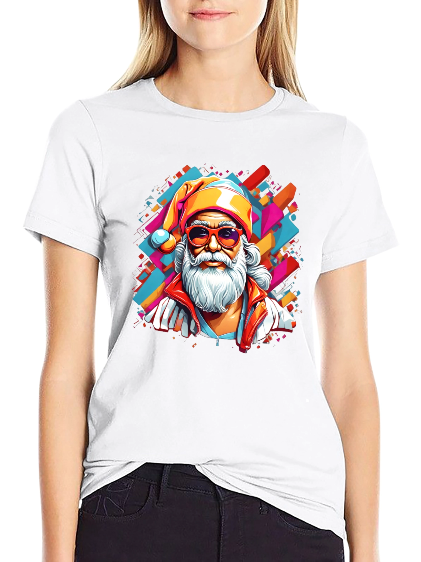 Cool Santa Graphic Tee - Black