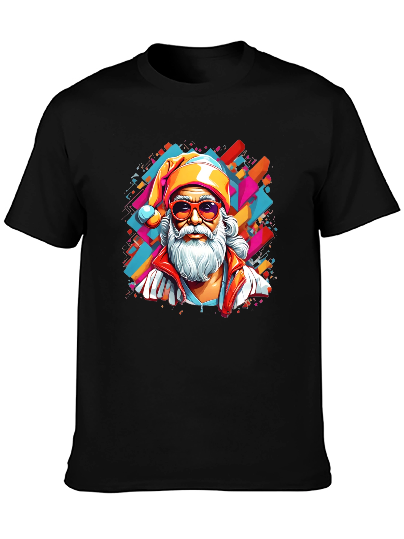 Cool Santa Graphic Tee - Black