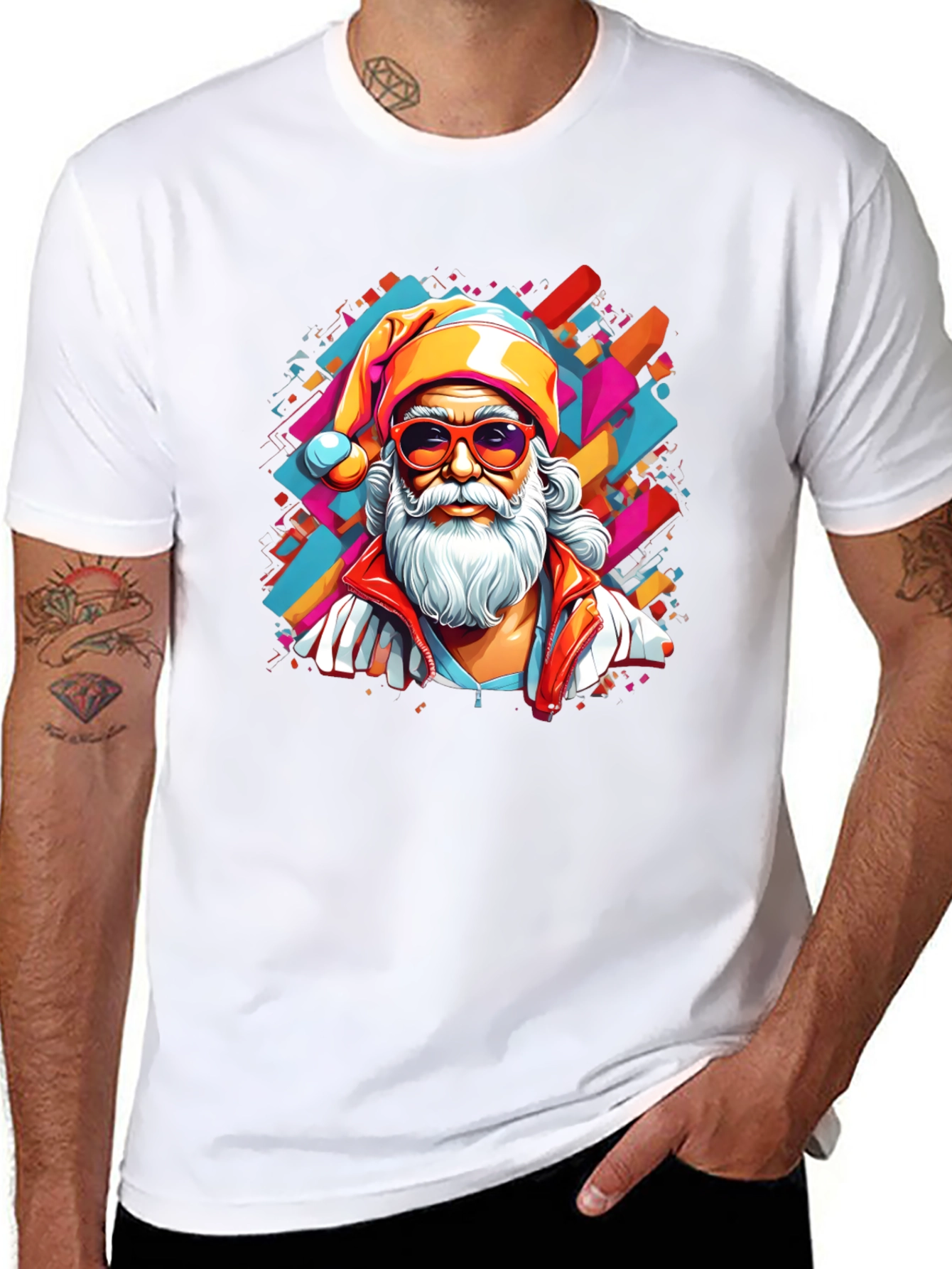 Cool Santa Graphic Tee - Black