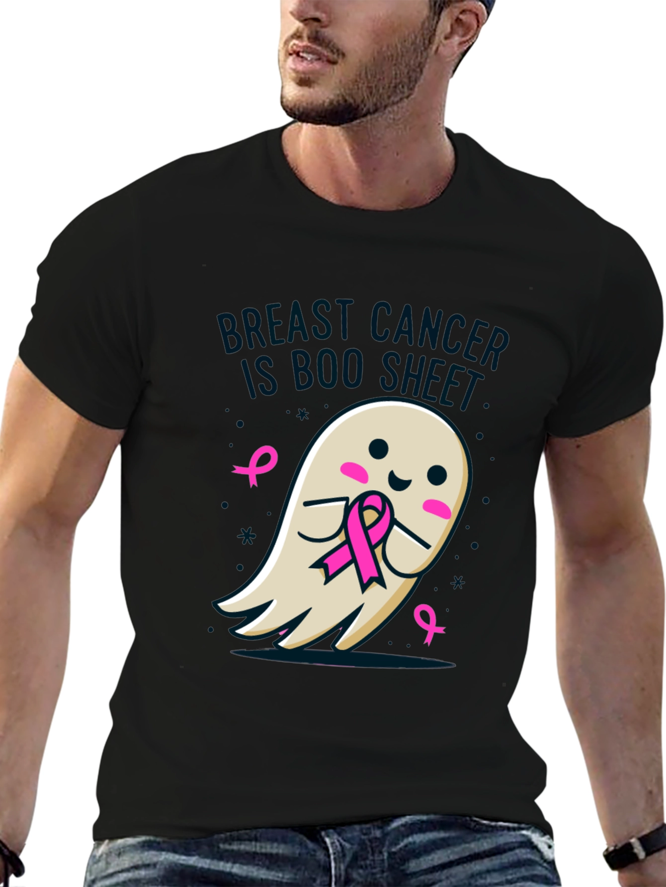Breast Cancer Awareness Ghost T-Shirt