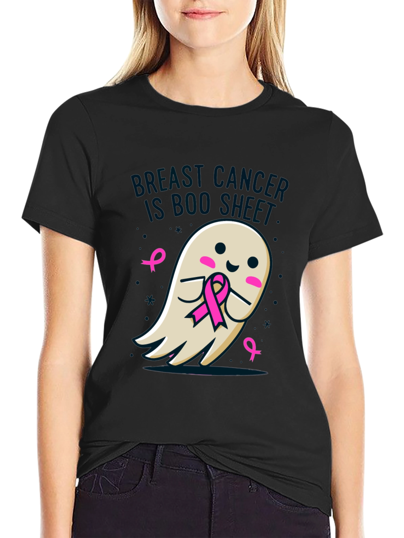Breast Cancer Awareness Ghost T-Shirt