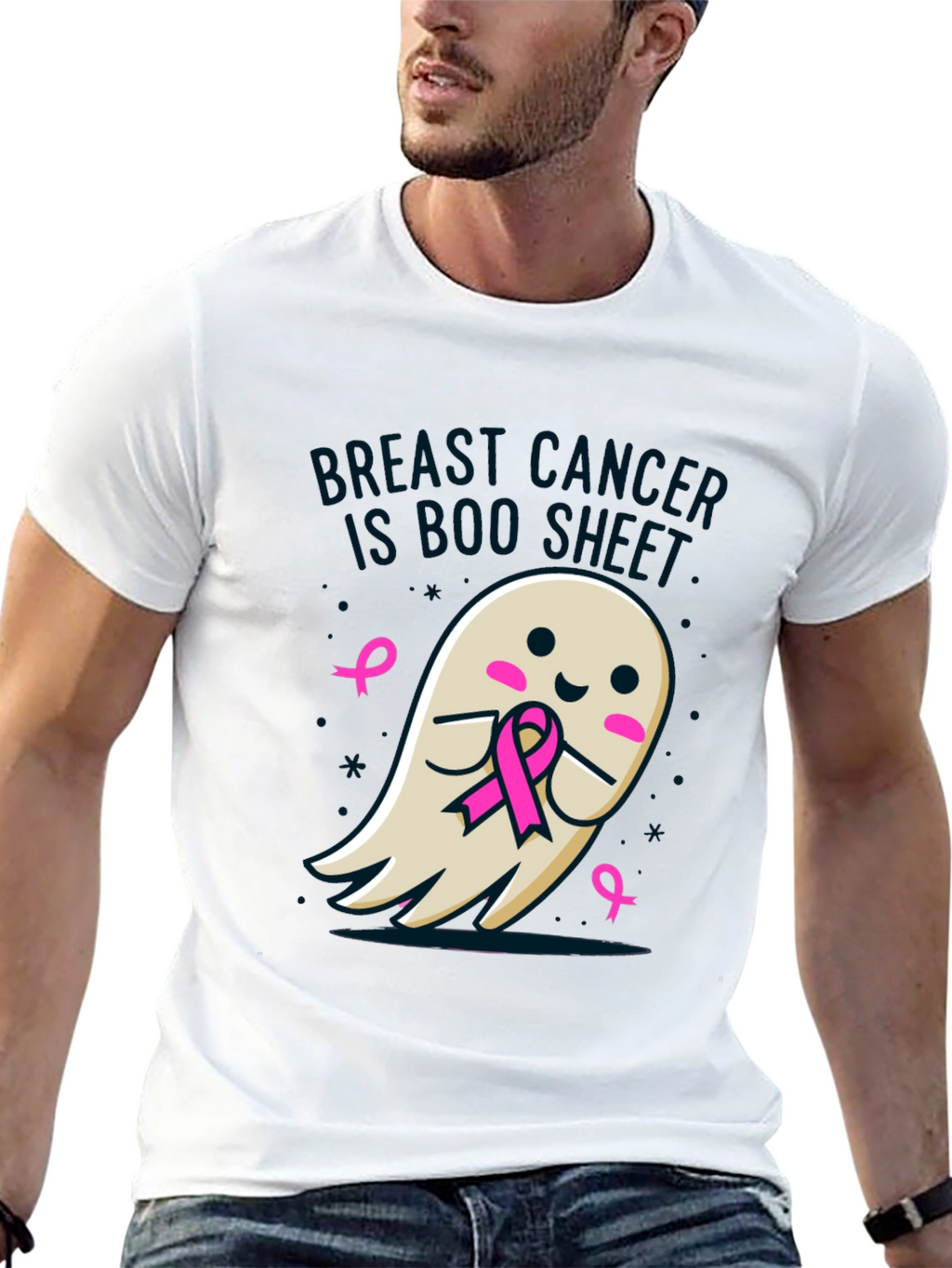 Breast Cancer Awareness Ghost T-Shirt