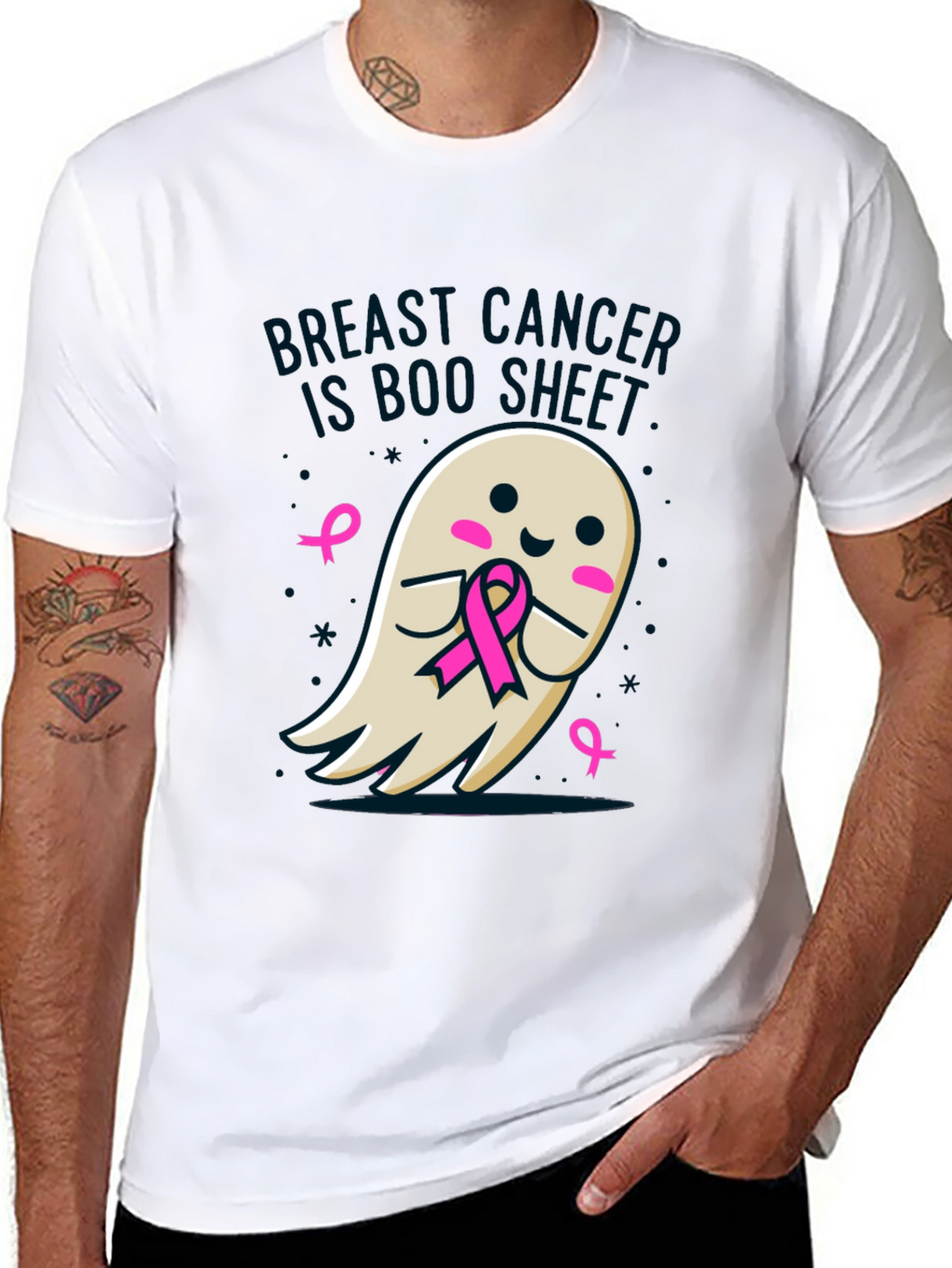 Breast Cancer Awareness Ghost T-Shirt