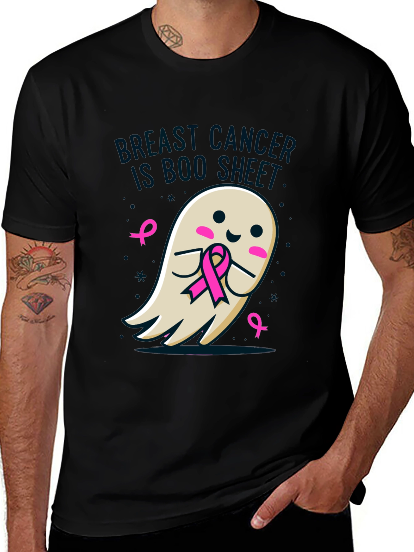 Breast Cancer Awareness Ghost T-Shirt