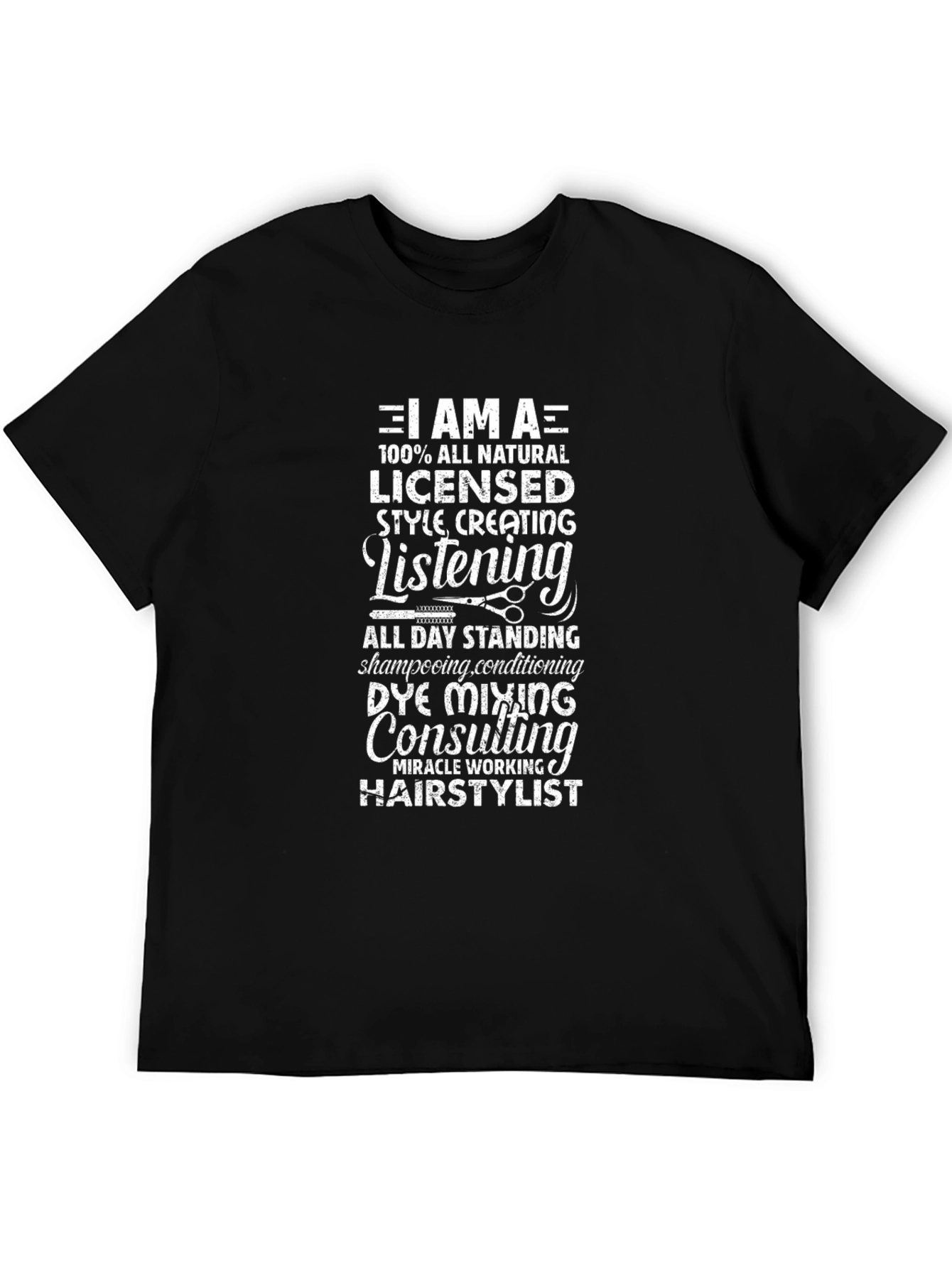 Hairstylist Graphic Tee - Natural Licensed Style