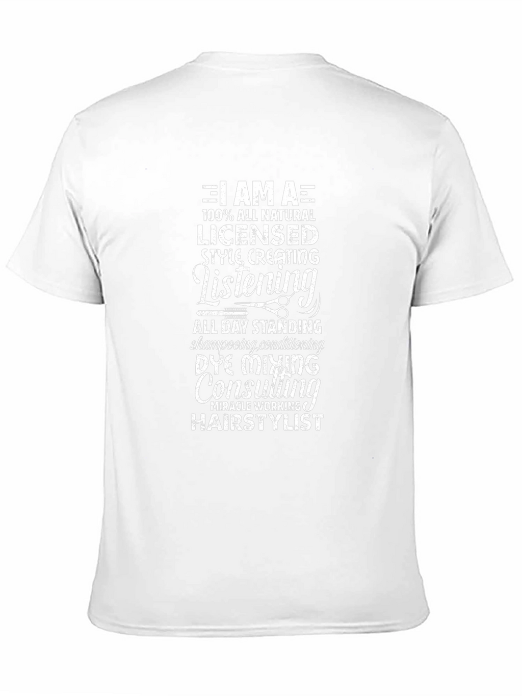 Hairstylist Graphic Tee - Natural Licensed Style
