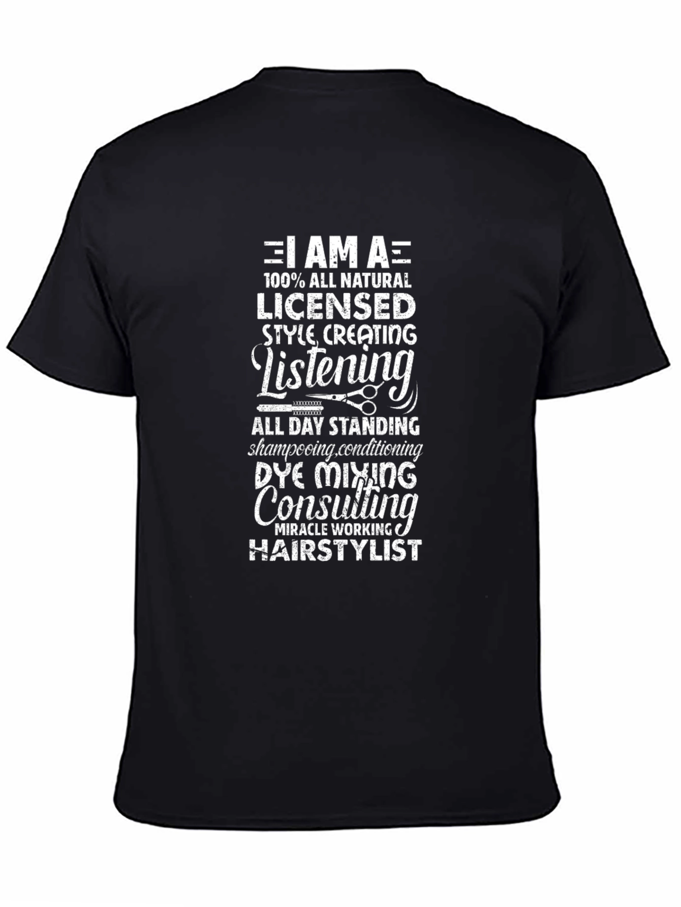 Hairstylist Graphic Tee - Natural Licensed Style