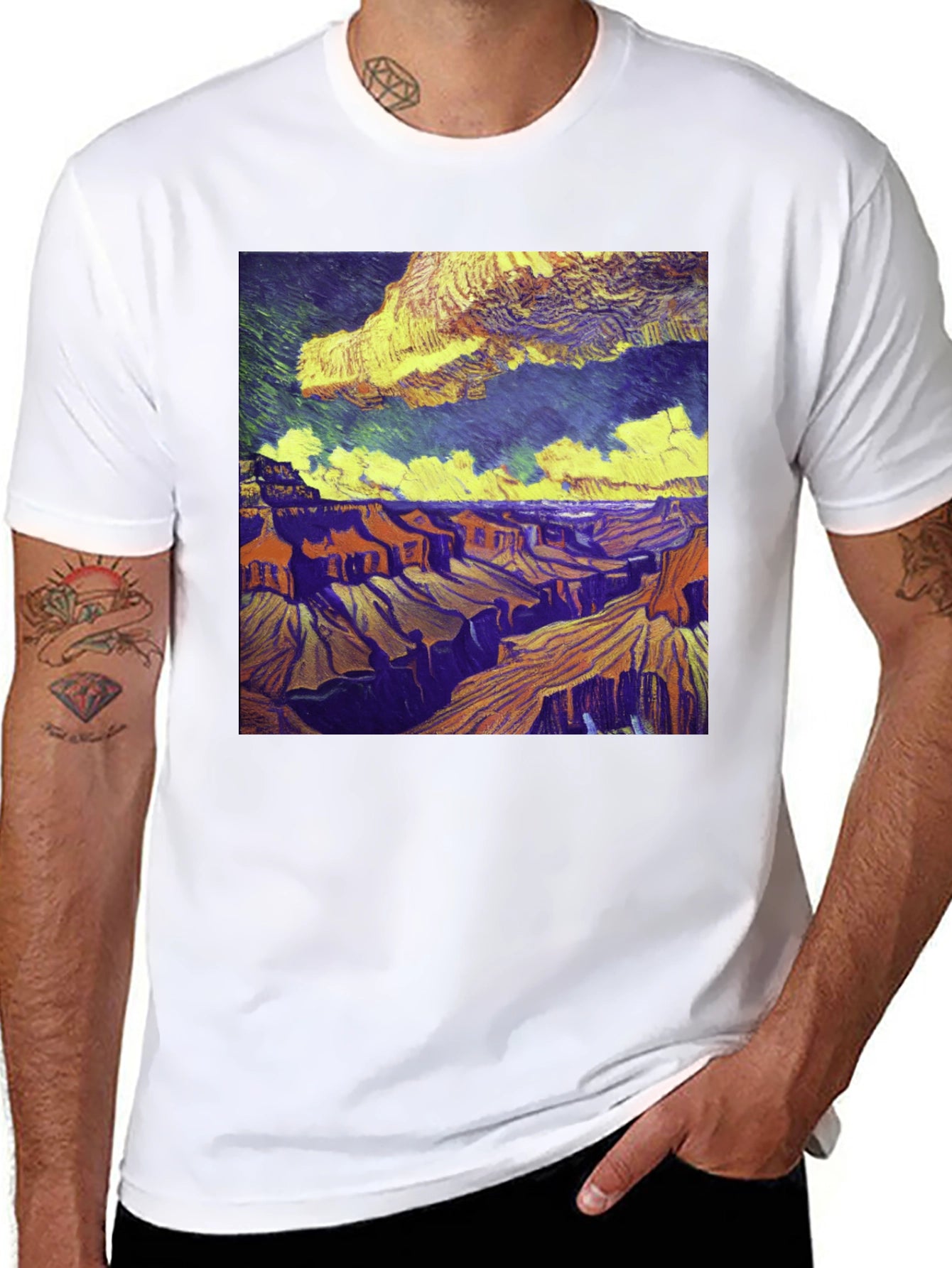 Grand Canyon Art Print Black T-Shirt