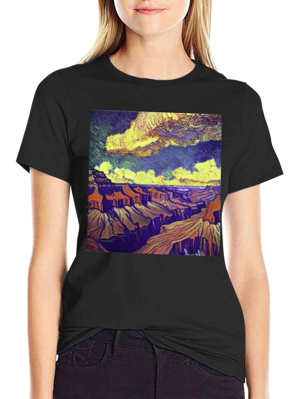 Grand Canyon Art Print Black T-Shirt
