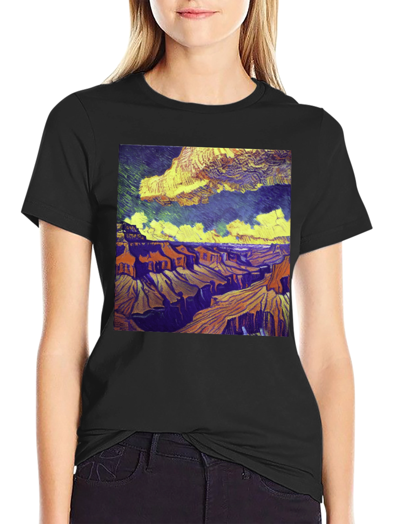 Grand Canyon Art Print Black T-Shirt