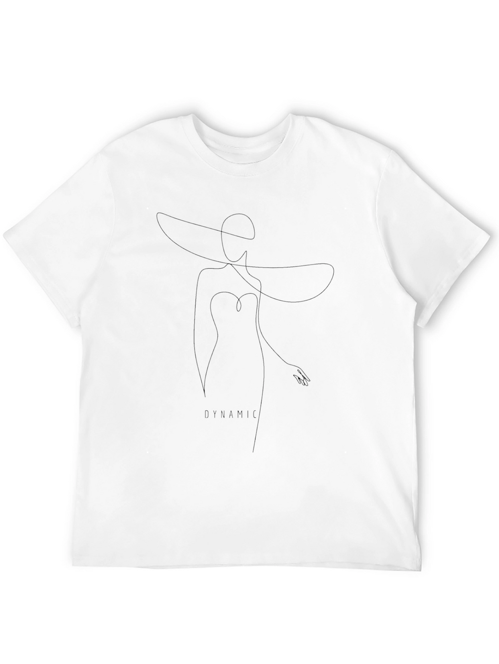 Elegant Woman Line Art Graphic Tee - Black