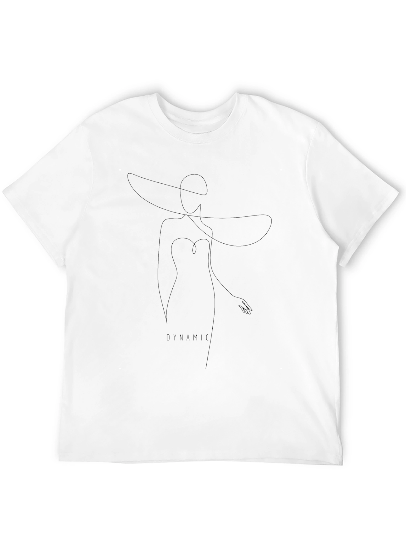 Elegant Woman Line Art Graphic Tee - Black