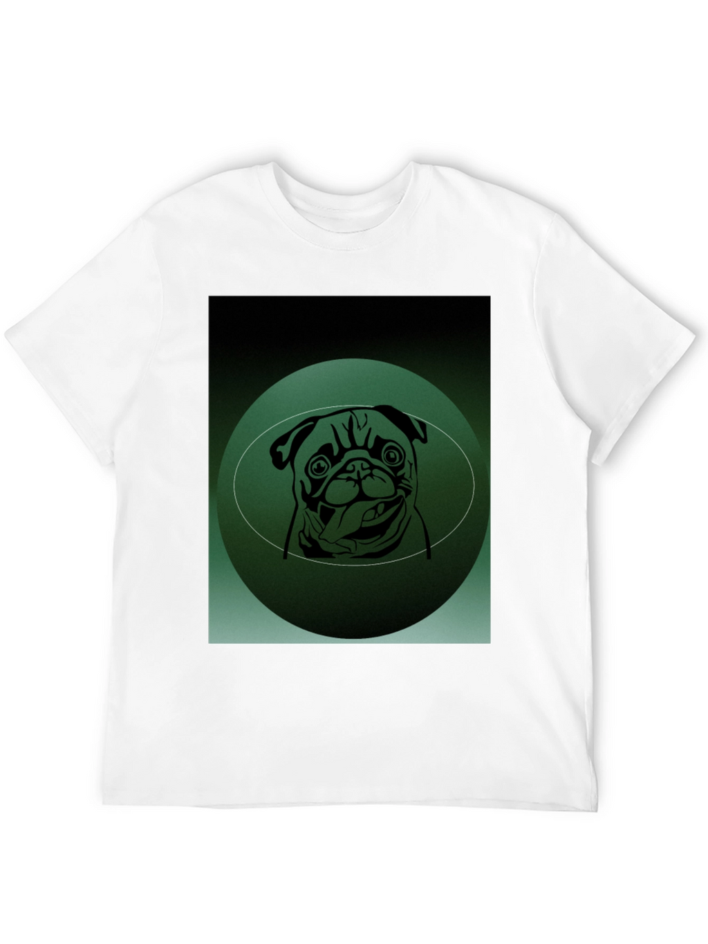 Pug Portrait Graphic Tee - Mens Black T-Shirt