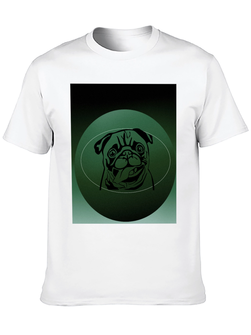 Pug Portrait Graphic Tee - Mens Black T-Shirt